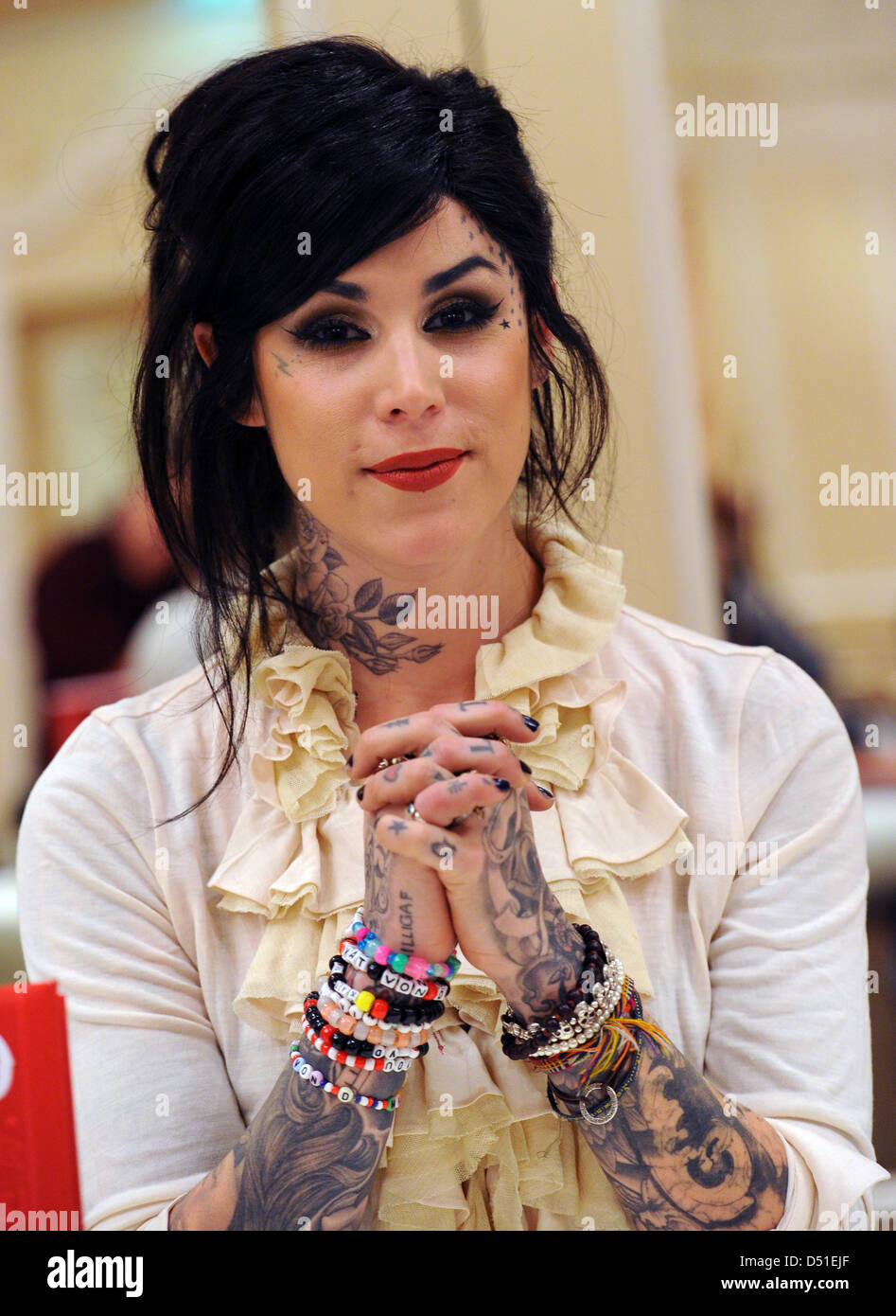 Tattoo artist Kat von D, officially known as Katherina von Drachenberg ...