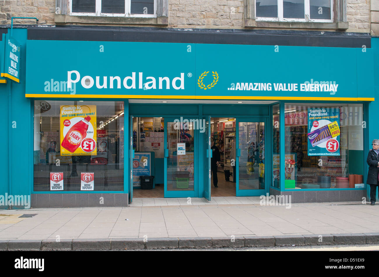 Poundland store Bishop Auckland, north east England, UK Stock Photo