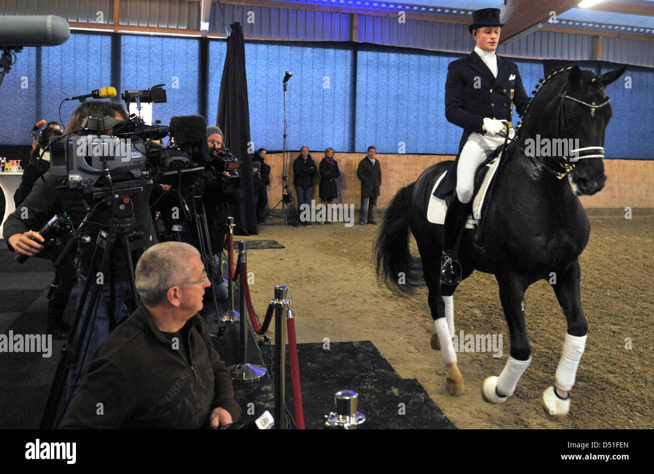 Germany's MatthiasAlexander Rath rides the champion horse 'Totilas' in