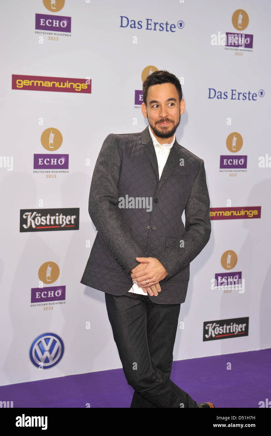 Joe Hahn and Mike Shinoda from the band Linkin Park at the Echo Awards 2013 in Berlin. March 21, 2013 Stock Photo