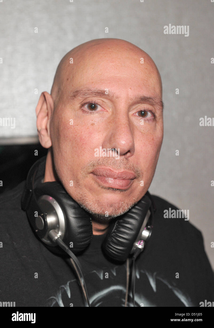 US DJ Nicky Siano poses in P1 nightclub in Munich, Germany, 16 December 2010. Siano was a resident at famous Studio 54. Photo: Felix Hoerhager Stock Photo