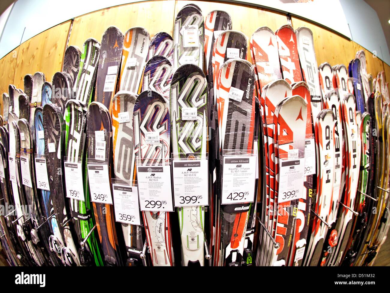 Winter sporting goods are for sale at department store Karstadt in Leipzig Germany 07 December 2010. Photo Jan Woitas Stock Photo Alamy