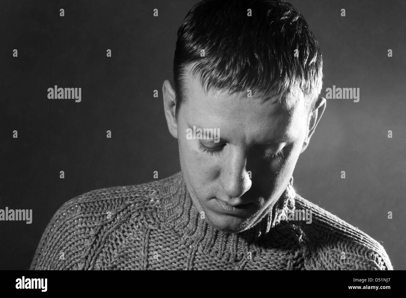 Premium Photo  Sad young african man profile view thinking in black and  white