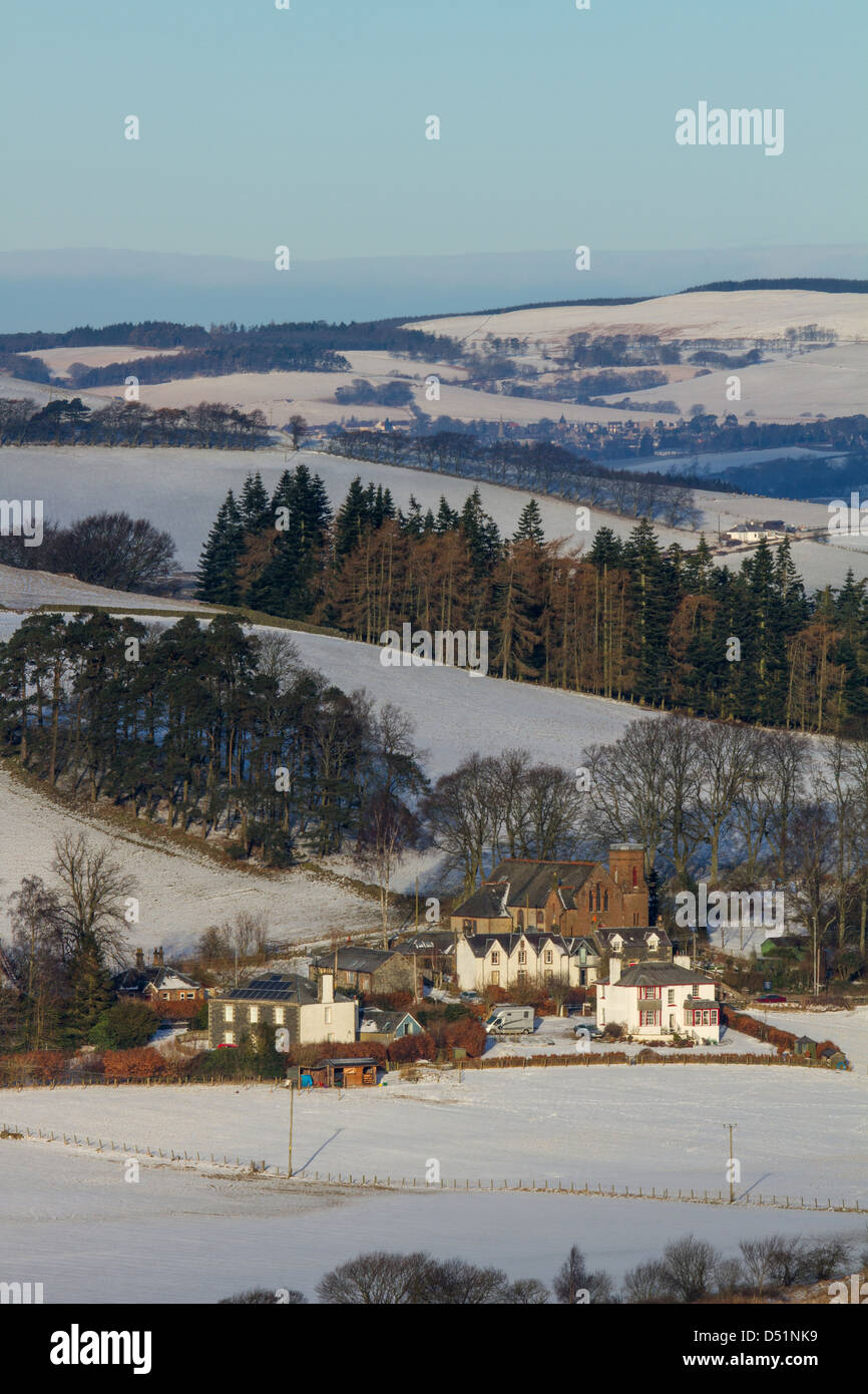 Winter Dawn over Broughton, Scottish Borders Stock Photo Alamy