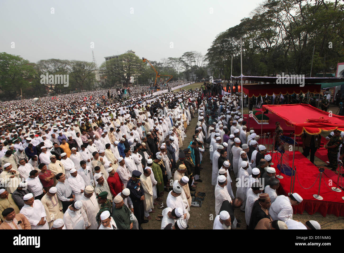 March 22, 2013 - Dhaka - Thousand of Bangladeshi people attend of the Bangladesh's president Md. Zillur Rahman  2nd Namajem  Jana at the national EIDGAON in the capital Dhaka, Bangladesh, 22 March 2013. Rahman died 20 March at age 84 in hospital in Singapore, where he had been undergoing treatment for respiratory problems, the presidential palace said. The government declared three days of mourning for Rahman, who had been active in politics for more than six decades. Â©Monirul Alam  (Credit Image: © Monirul Alam/ZUMAPRESS.com) Stock Photo