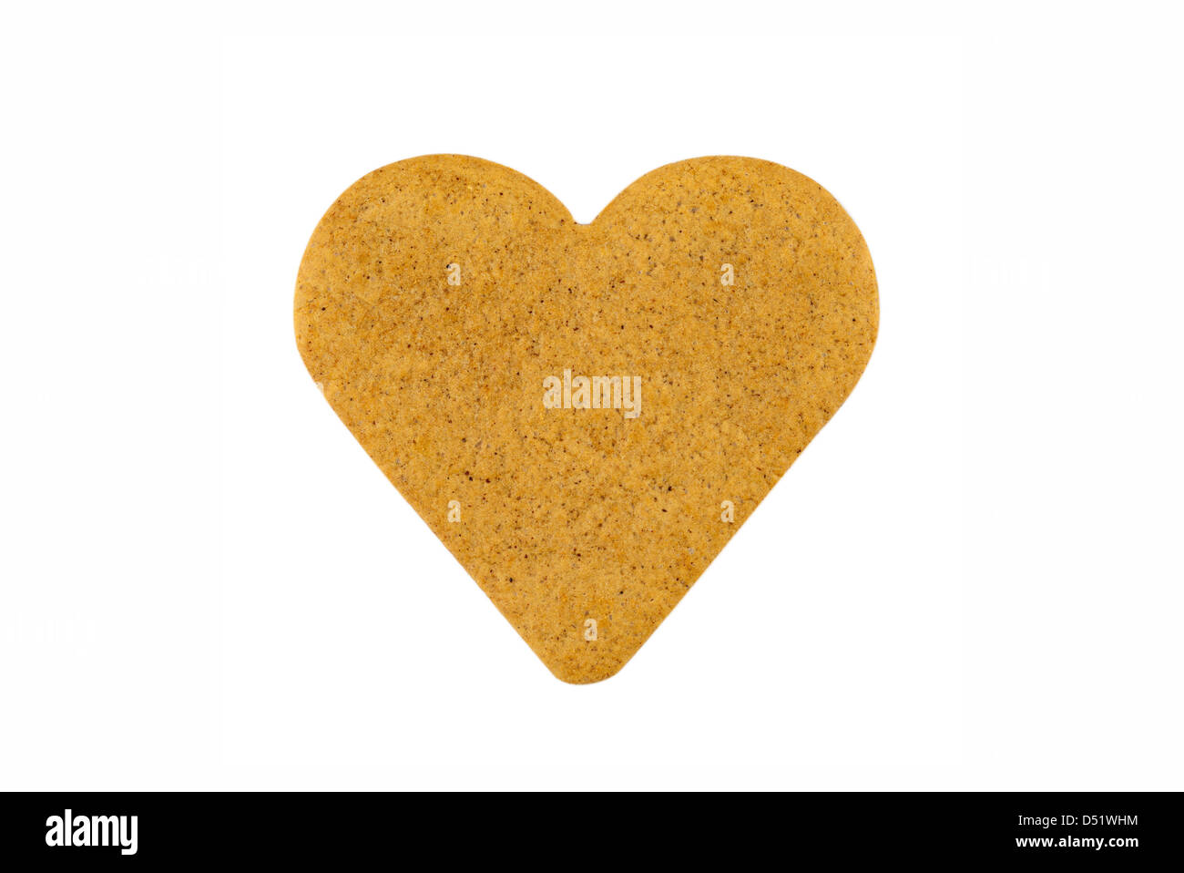 Heart shape gingerbread cookie isolated on white with clipping path. Stock Photo