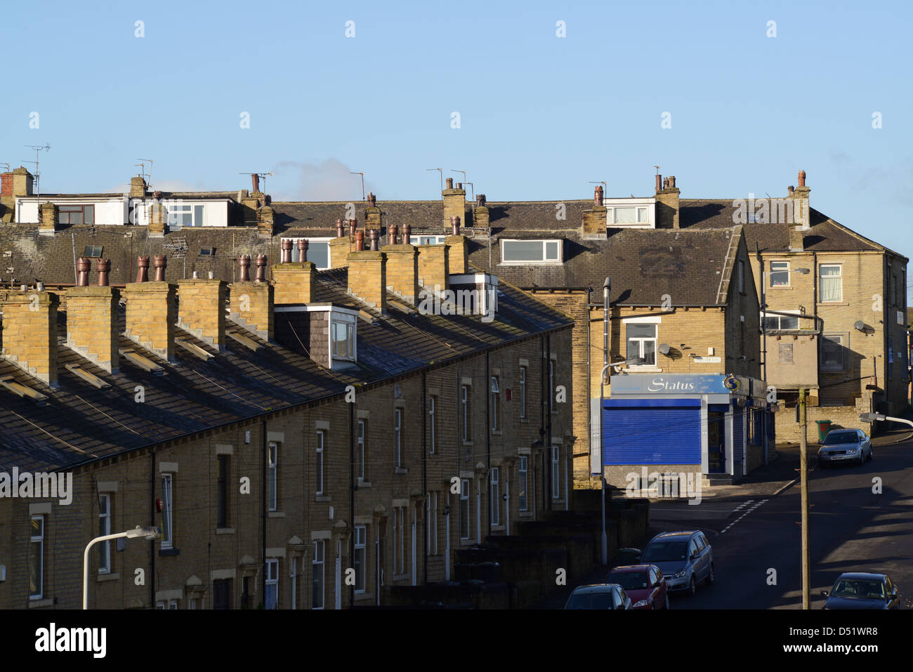Terraced houses on Bradford skyline, Yorkshire, United Kingdom Stock Photo