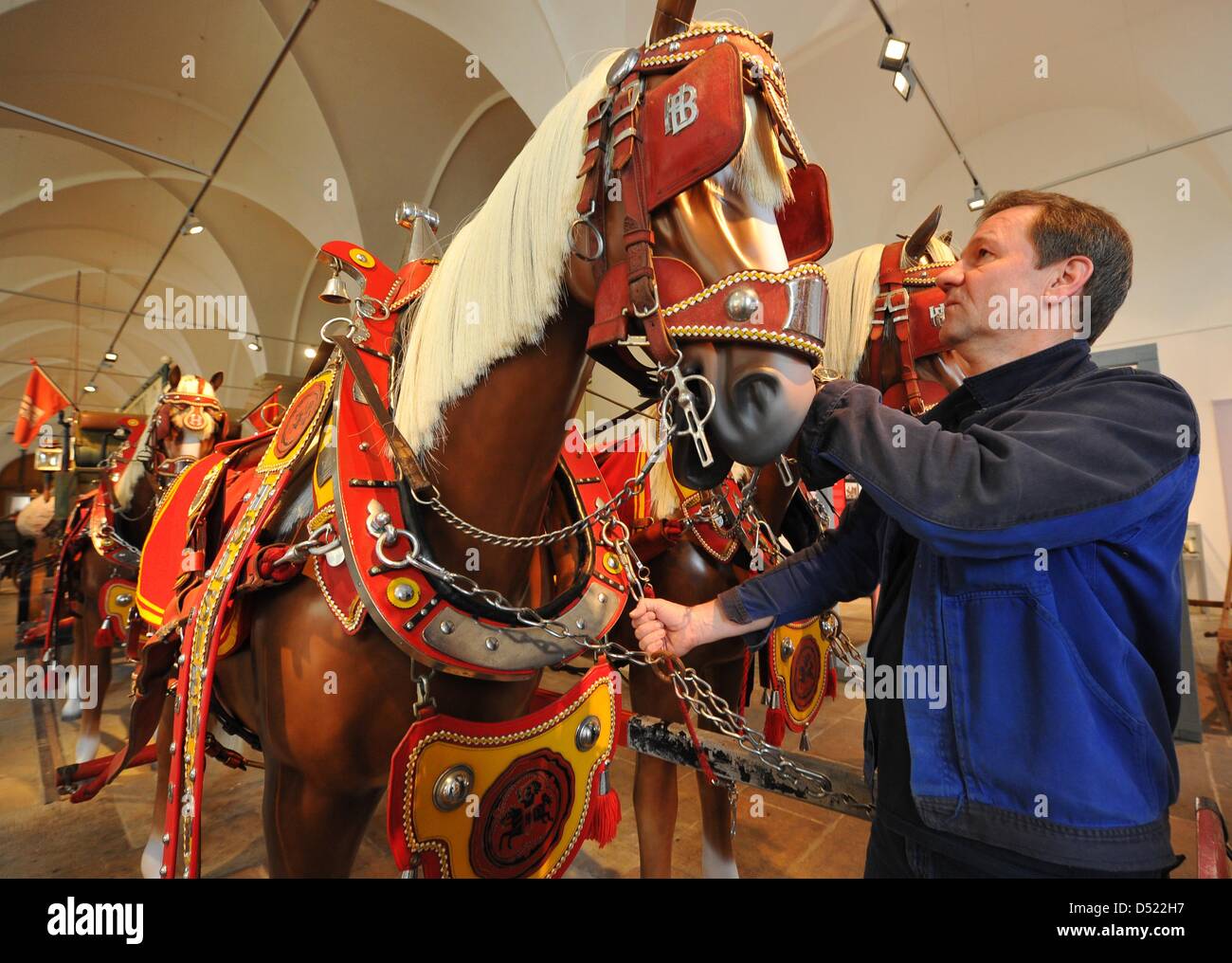 Mathias Burkhardt prepares the special exhibition 'Zugpferde' ('cart