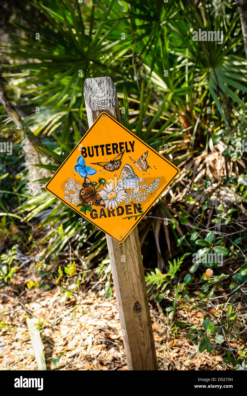 Butterfly Garden Sign In The Oscar Scherer Florida State Park
