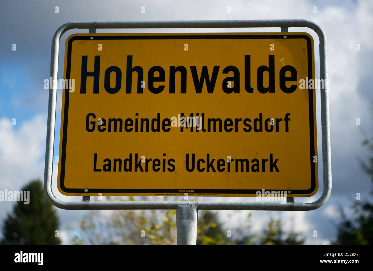 A picture taken on 26 October 2010 shows the town sign of the