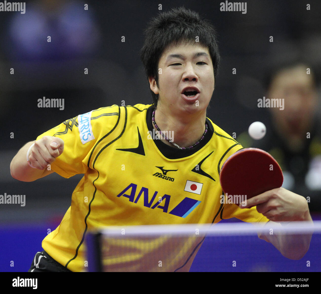 Japanese table tennis player Jun Mizutani performs his skills during Stock  Photo - Alamy