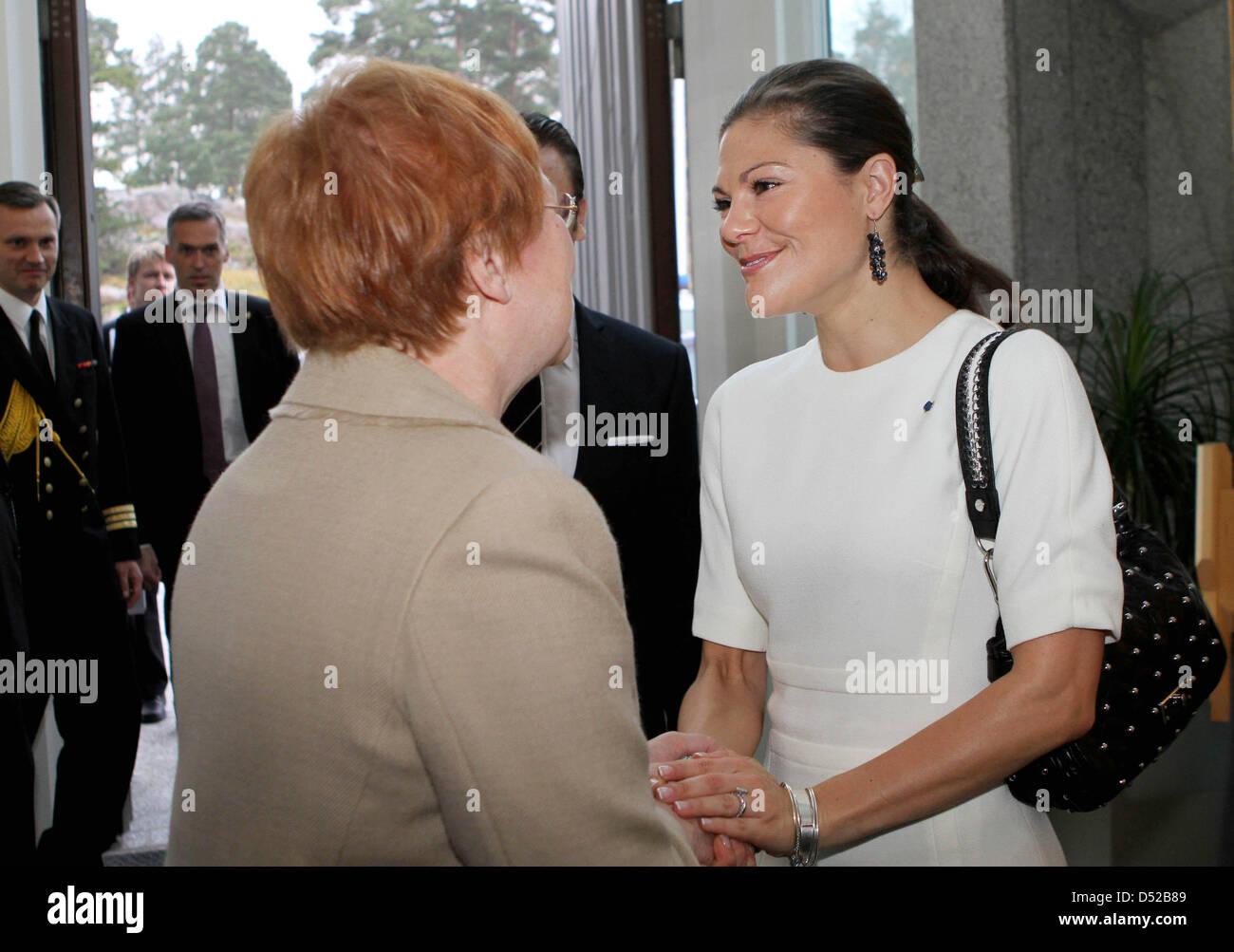 Swedish Crown Princess Victoria R Meets Finnish President Mrs Tarja Stock Photo Alamy