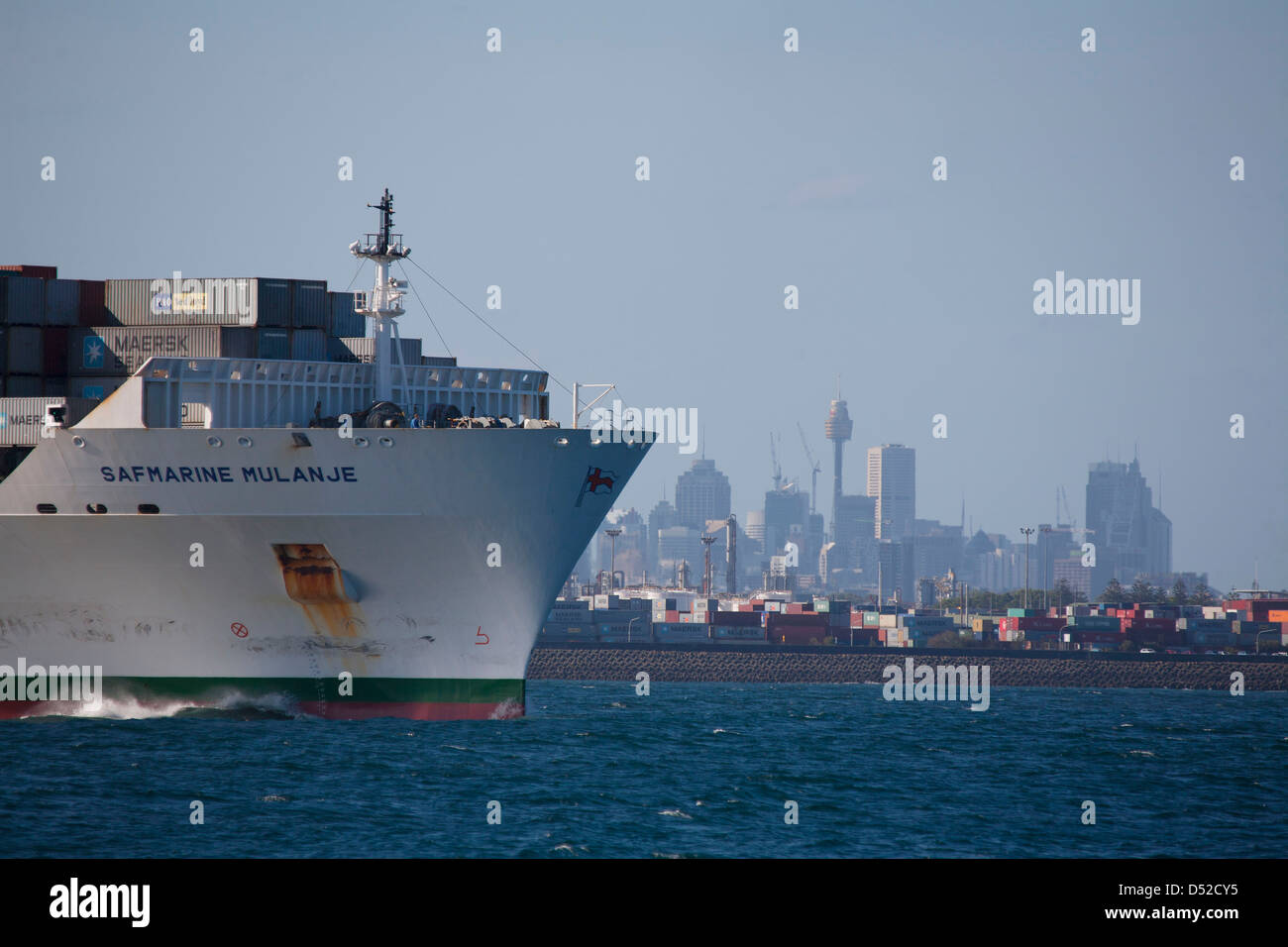 Container Ship Safmarine Mulanje departing Port Botany Sydney Australia Stock Photo