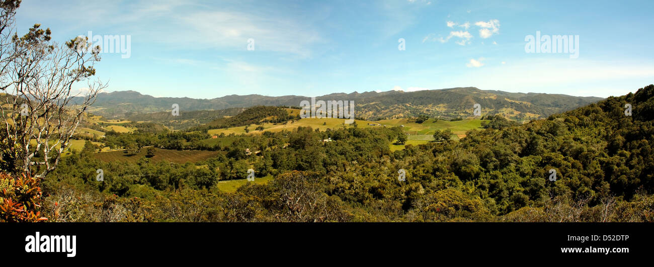 Fophotocomposition. Panoramic view of the mountains and the Andes, province of Cundinamarca. Stock Photo