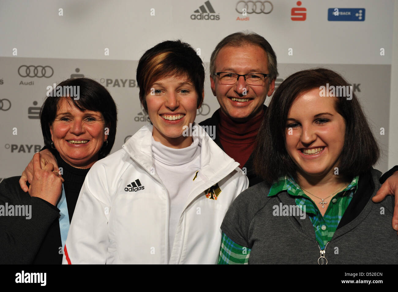 Anja Huber 2 L Of Germany Poses With Her Parents Gabi L And