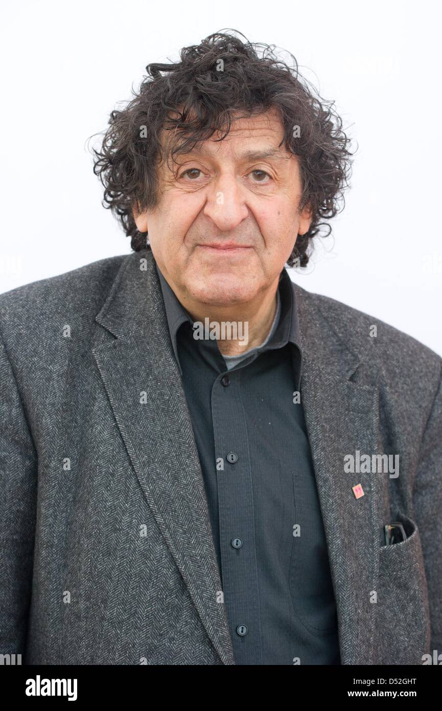 Austrian writer Robert Schindel poses at the book fair in Leipzig, Germany, 15 March 2013. Photo: Marc Tirl Stock Photo