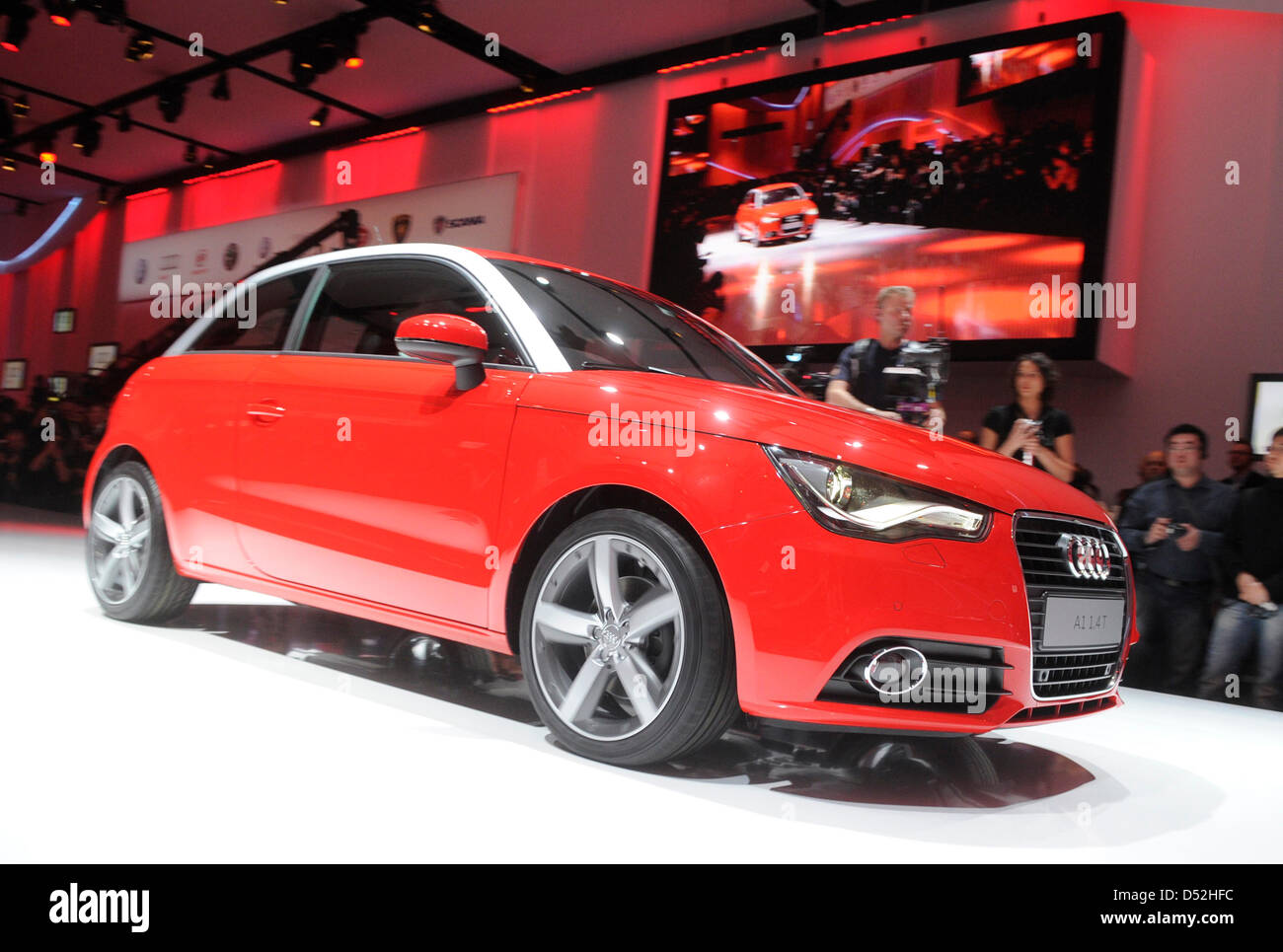 The new Audi A1 is presented prior to the first press day at the Geneva  Motor Show in Geneva, Switzerland, 01 March 2010. The 80th international  motor show in Geneva wants to