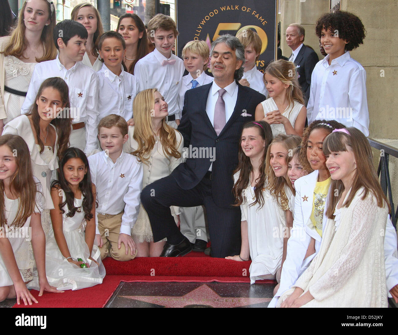 Italian Born Singer Italian born singer Andrea Bocelli (C) and the choir of the Adderley ...