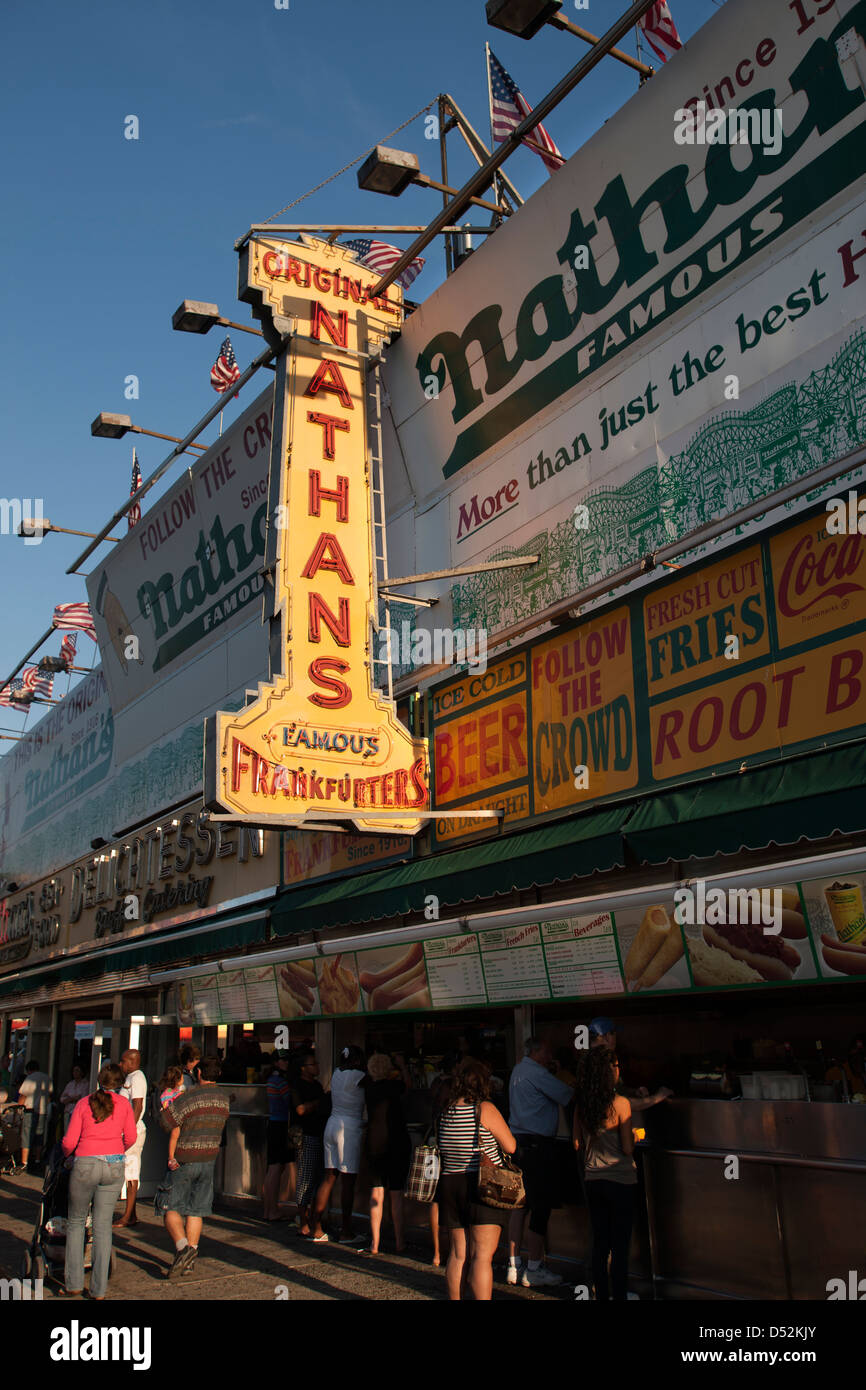 NATHANS FAMOUS HOT DOG STAND SURF AVENUE CONEY ISLAND BROOKLYN NEW YORK