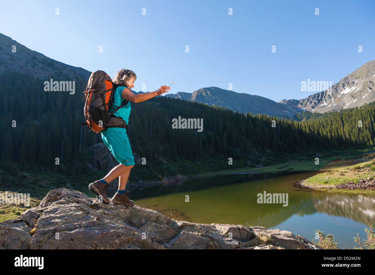Female hiking mountain woman hi-res stock photography and images - Alamy