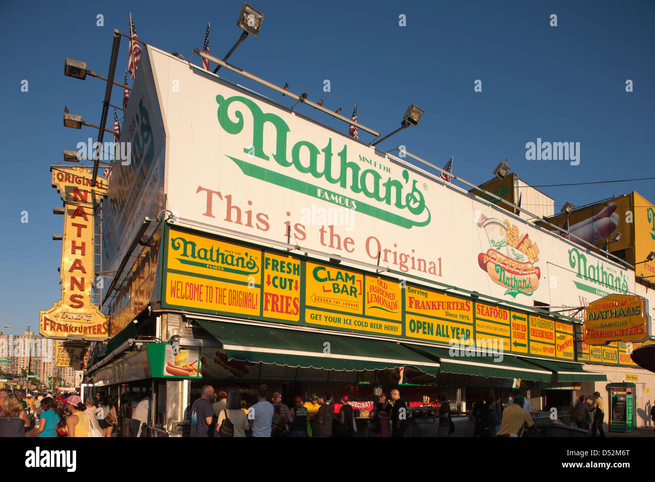 Nathans Famous Hot Dog Stand Surf Avenue Coney Island Brooklyn New York Usa Stock Photo Alamy