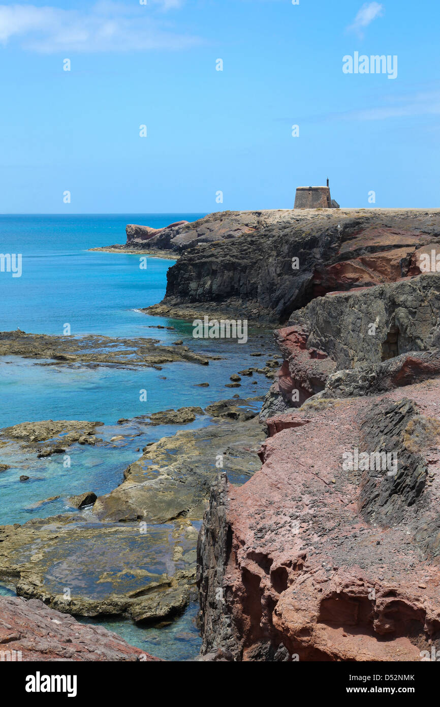 Lanzarote, Castillo de Las Coloradas on Cape Aguila in Playa Blanca. Stock Photo