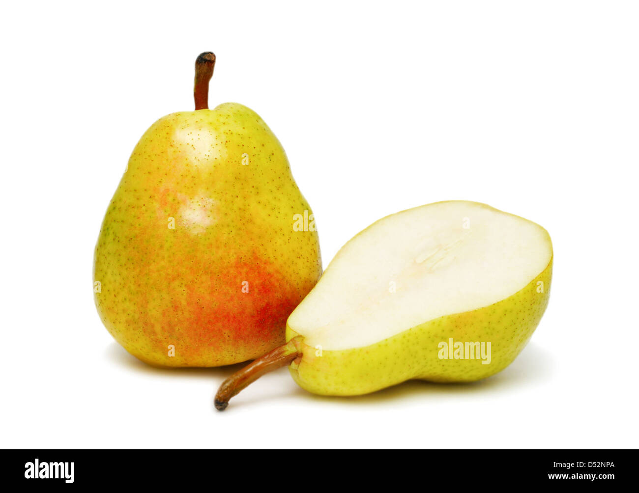 Two ripe pear isolated on white background Stock Photo Alamy