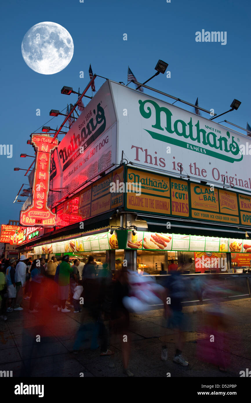 NATHANS FAMOUS HOT DOG STAND SURF AVENUE CONEY ISLAND BROOKLYN NEW YORK ...