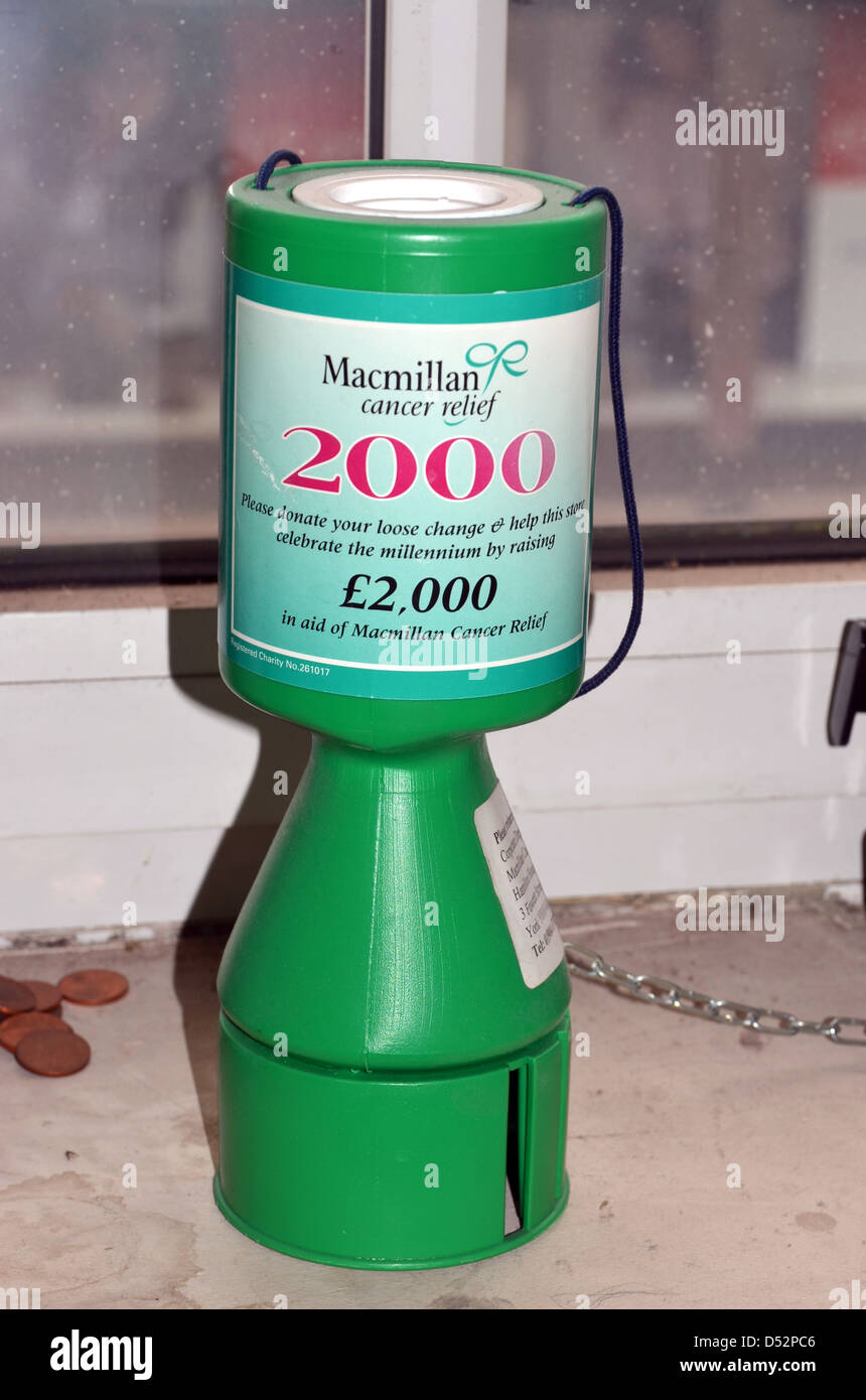 Collection box Macmillan in the year 2000 number 3286 Stock Photo