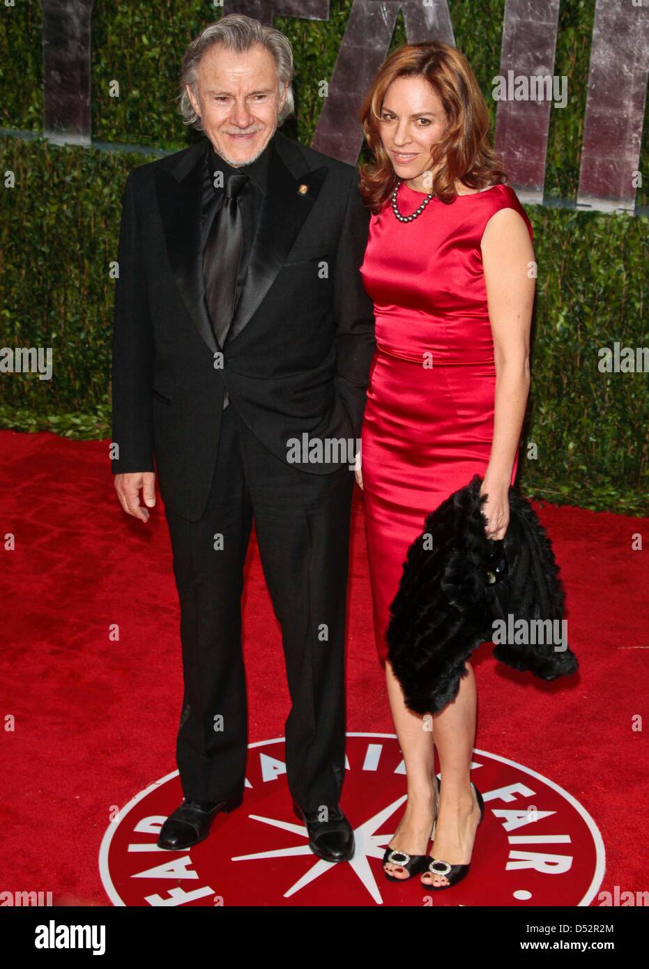 US actor Harvey Keitel and his wife Daphna Kastner arrive at the Vanity