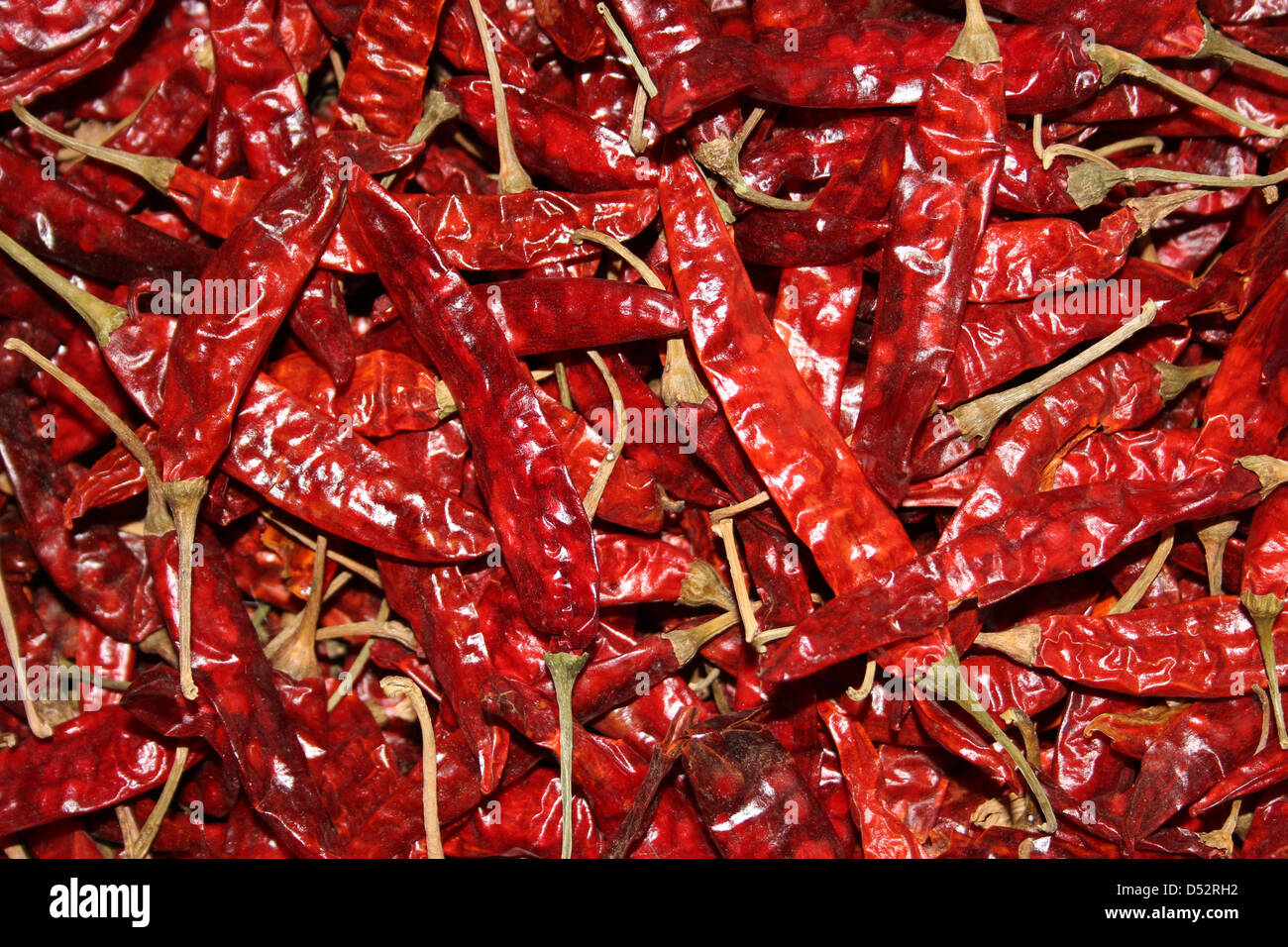 Dried Red Chili Peppers In A Sri Lankan Market Stock Photo