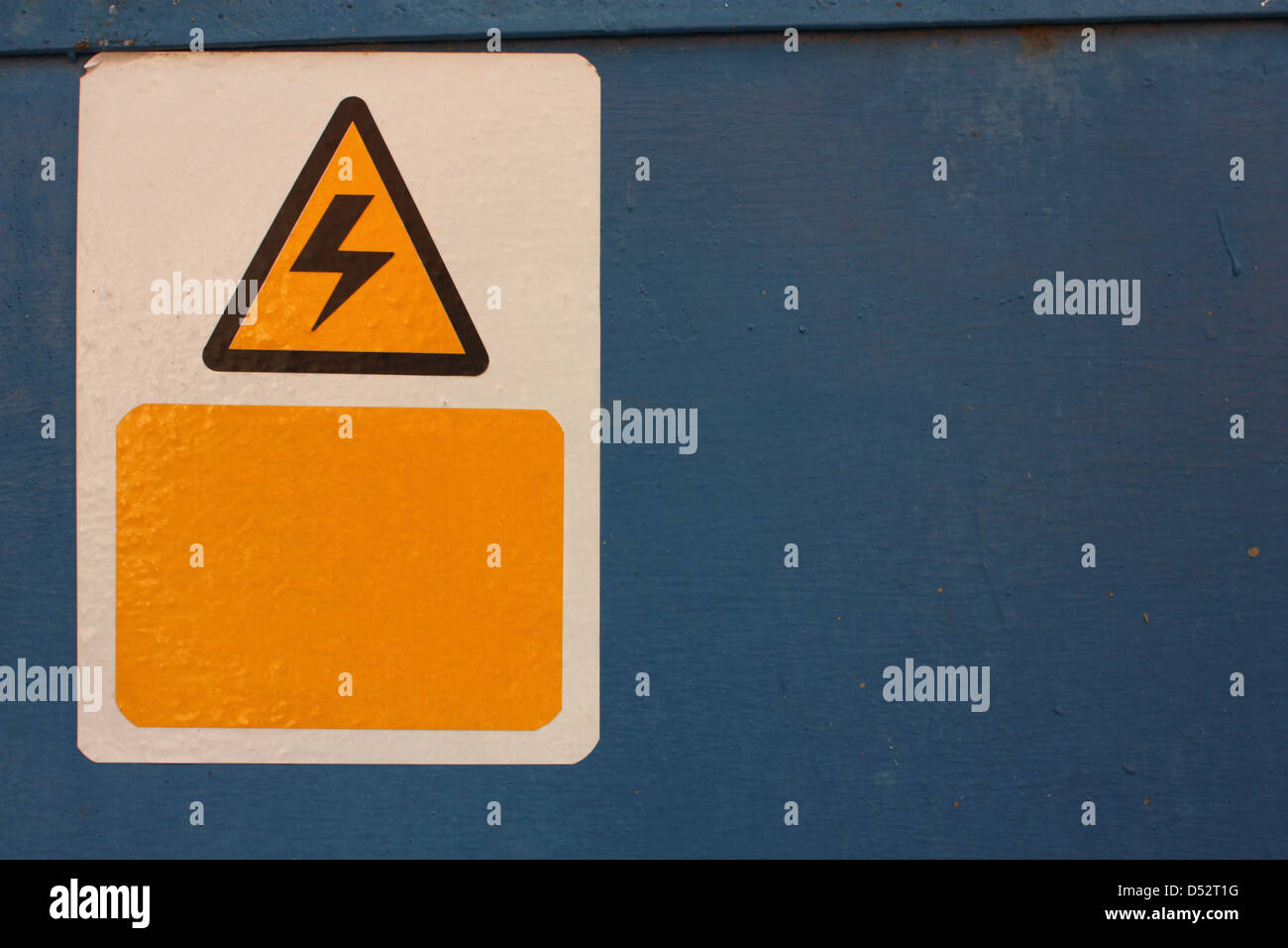 Electric sign. Photo by white space for writing. Background Stock Photo