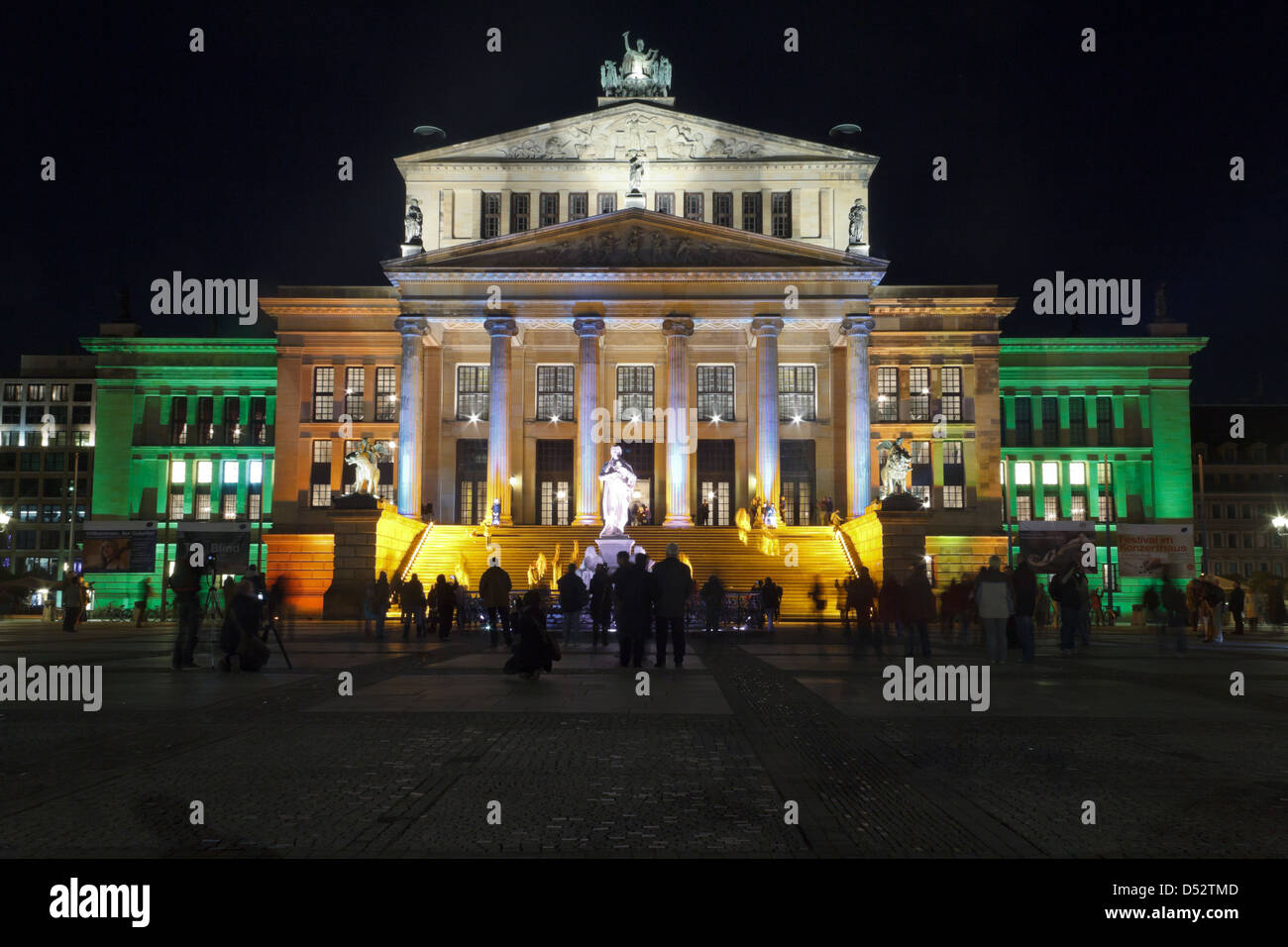 Berlin, Germany, illuminated Konzerthaus am Gendarmenmarkt during the Festival of Lights 2011 Stock Photo