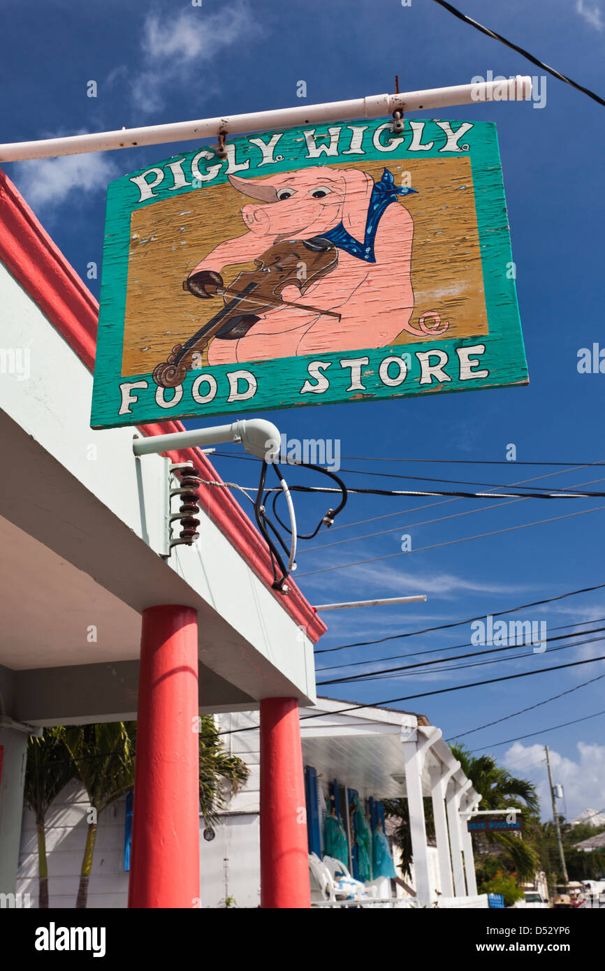 Bahamas, Eleuthera Island, Harbor Island, Dunmore Town, sign for the