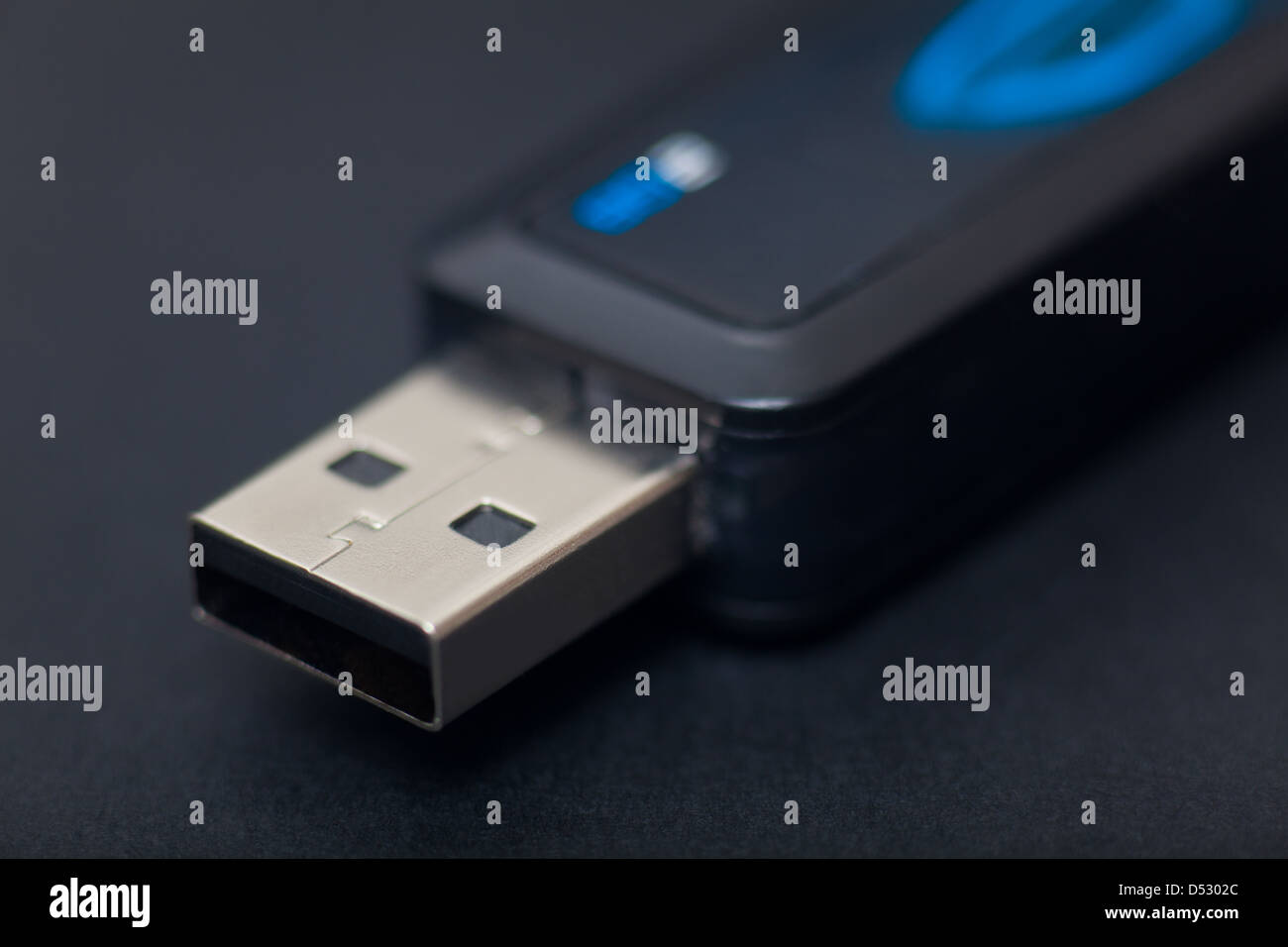 Detail of pendrive in black background Stock Photo