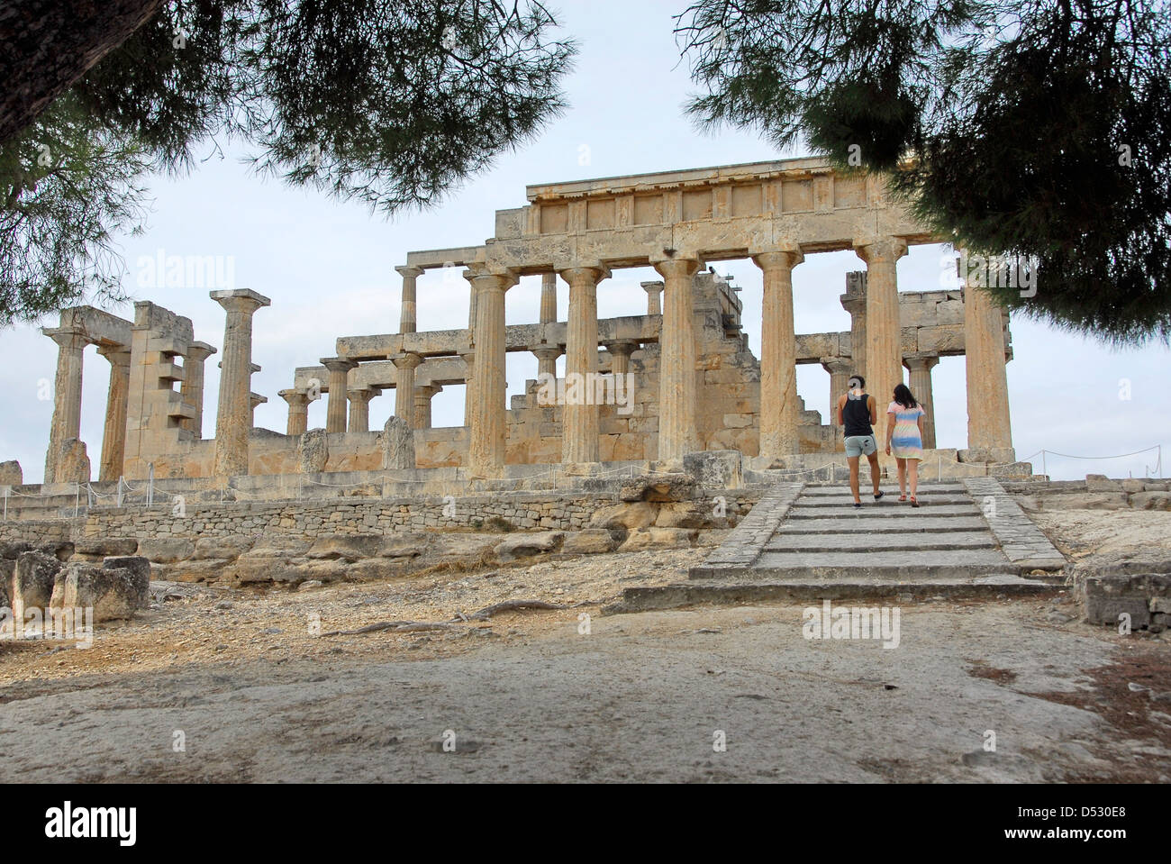 Temple of Aphaia on the Greek island of Aegina, Greece Stock Photo