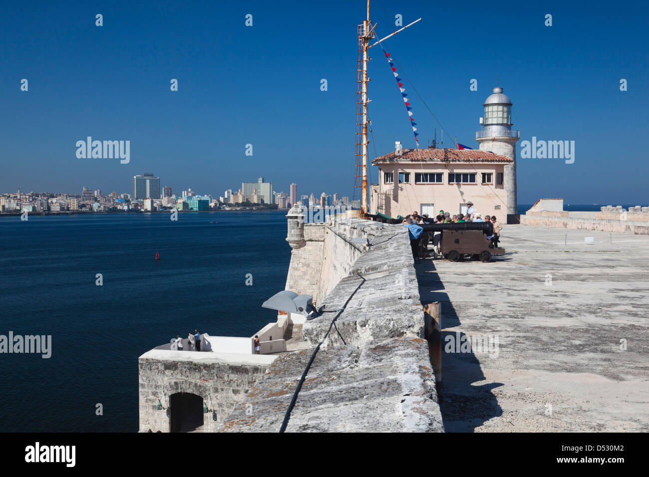 Cuba, Havana, Castillo de los Tres Santos Reys del Morro fortress, lighthouse Stock Photo