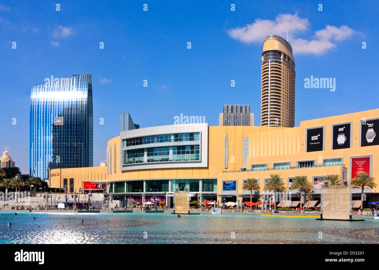 Terrace and Promenade of the Dubai Mall, Dubai Downtown, United Arab Emirates Stock Photo