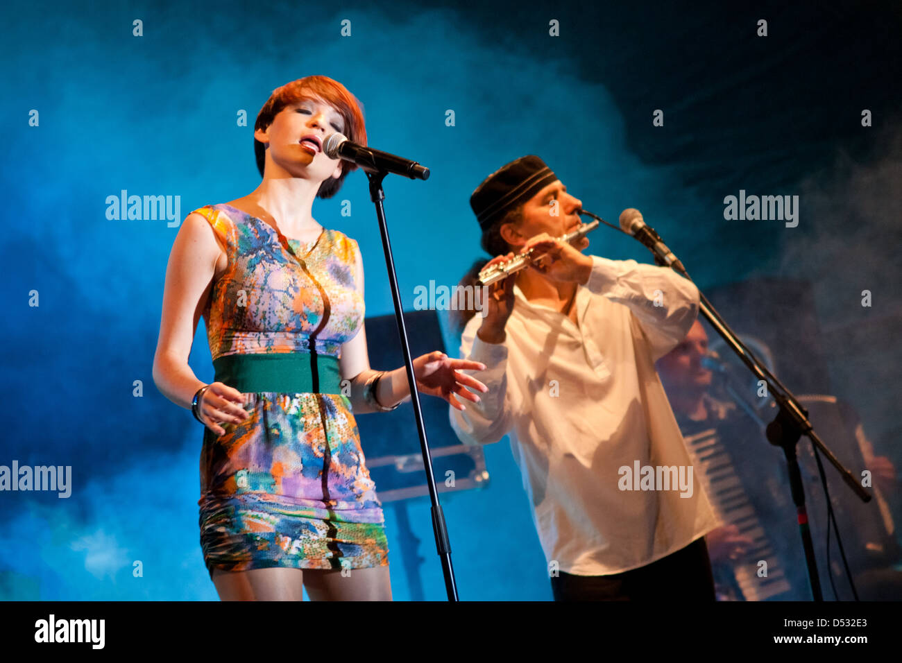 Folk band "BRATHANKI" playing live on stage, Poland Stock Photo Alamy