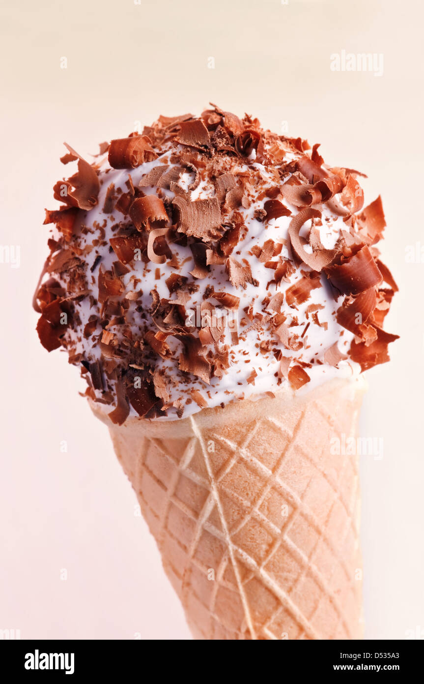 appetizing chocolate icecream close up Stock Photo