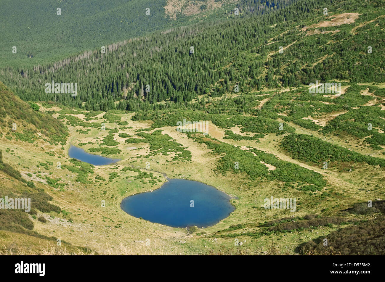 Lake in hight mountain in summer time Stock Photo