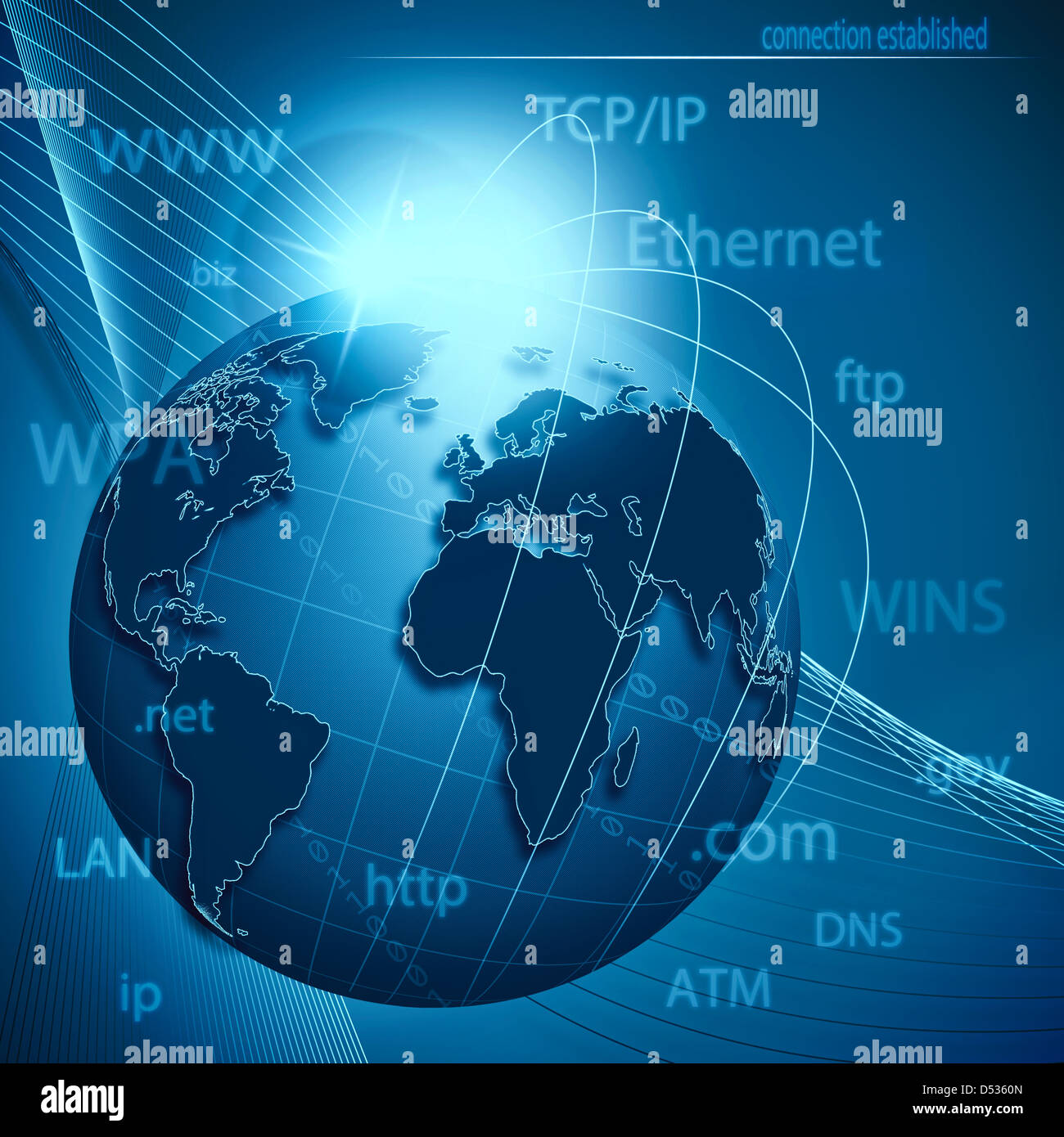 Global information network, abstract techno backgrounds Stock Photo Alamy