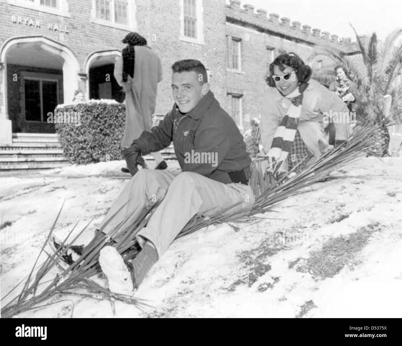 Enjoy the snow day Black and White Stock Photos & Images - Alamy