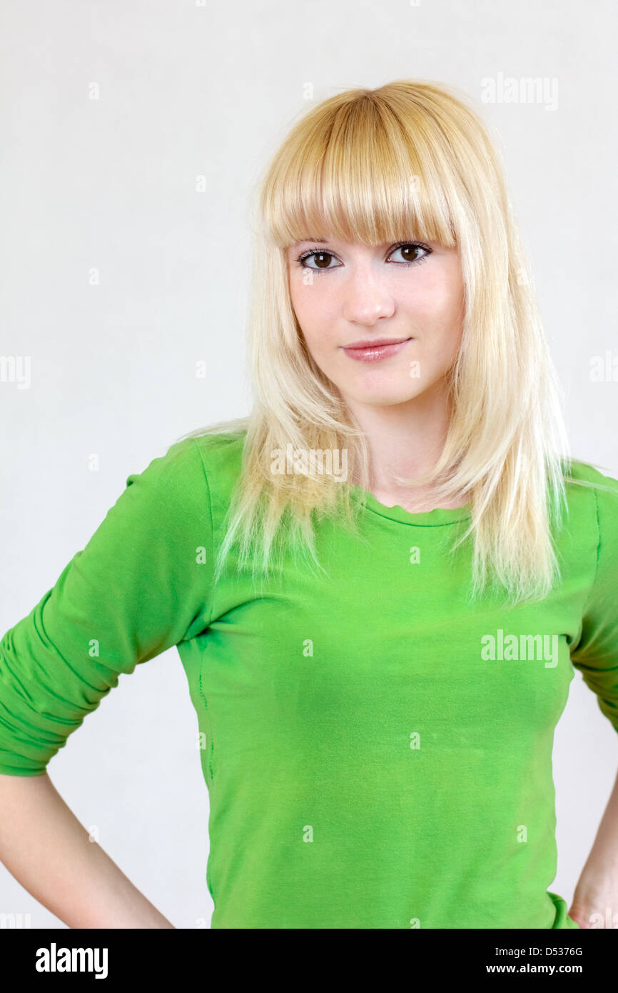 Slim blonde girl hi-res stock photography and images - Alamy