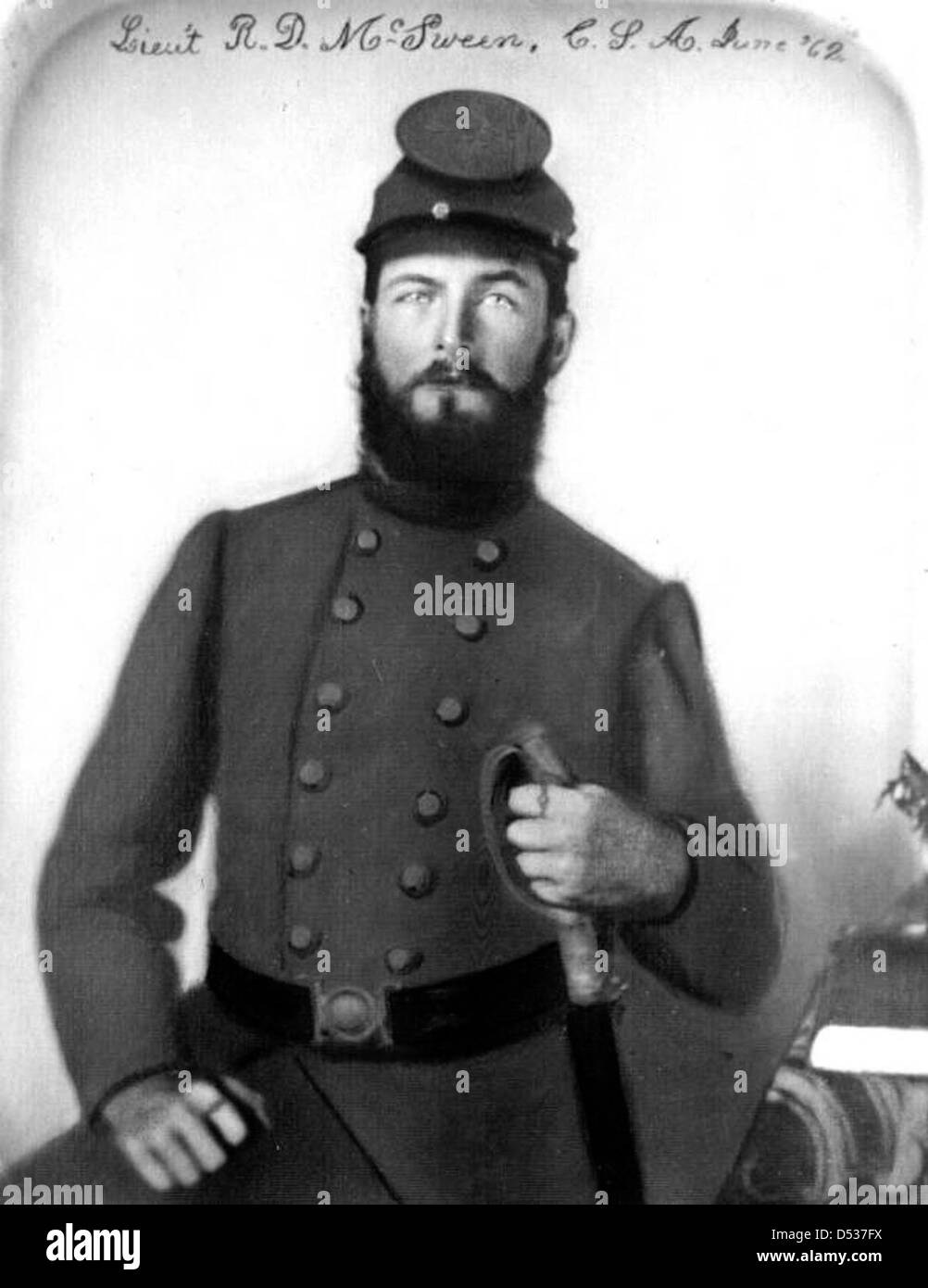 Portrait of Confederate 2nd Lieutenant Robert D. McSween Stock Photo