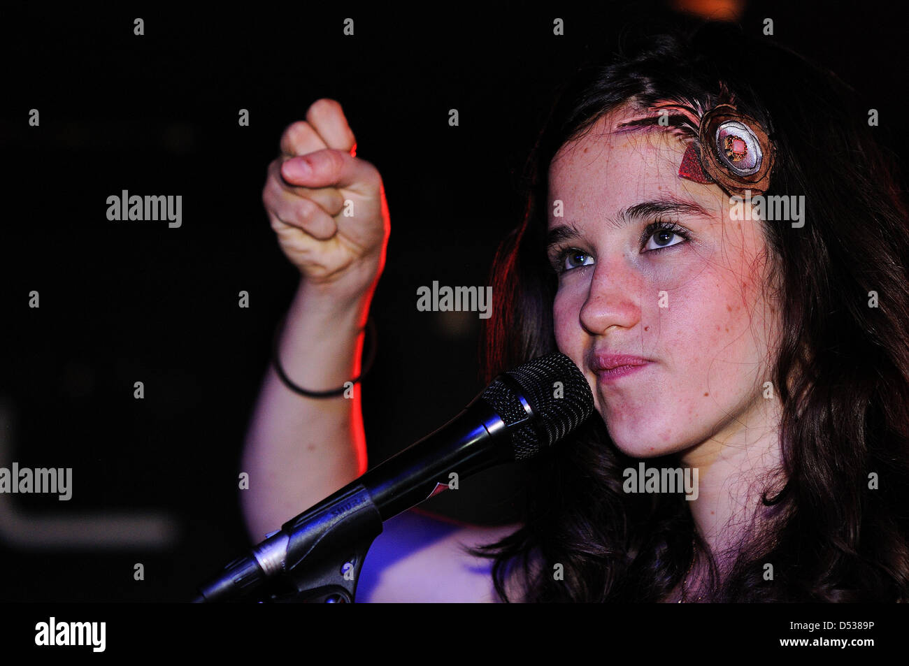 BARCELONA - SEPT 21: Ximena Sarinana (singer and songwriter from Chile), performs at BeCool on September 21, 2011 in Barcelona. Stock Photo