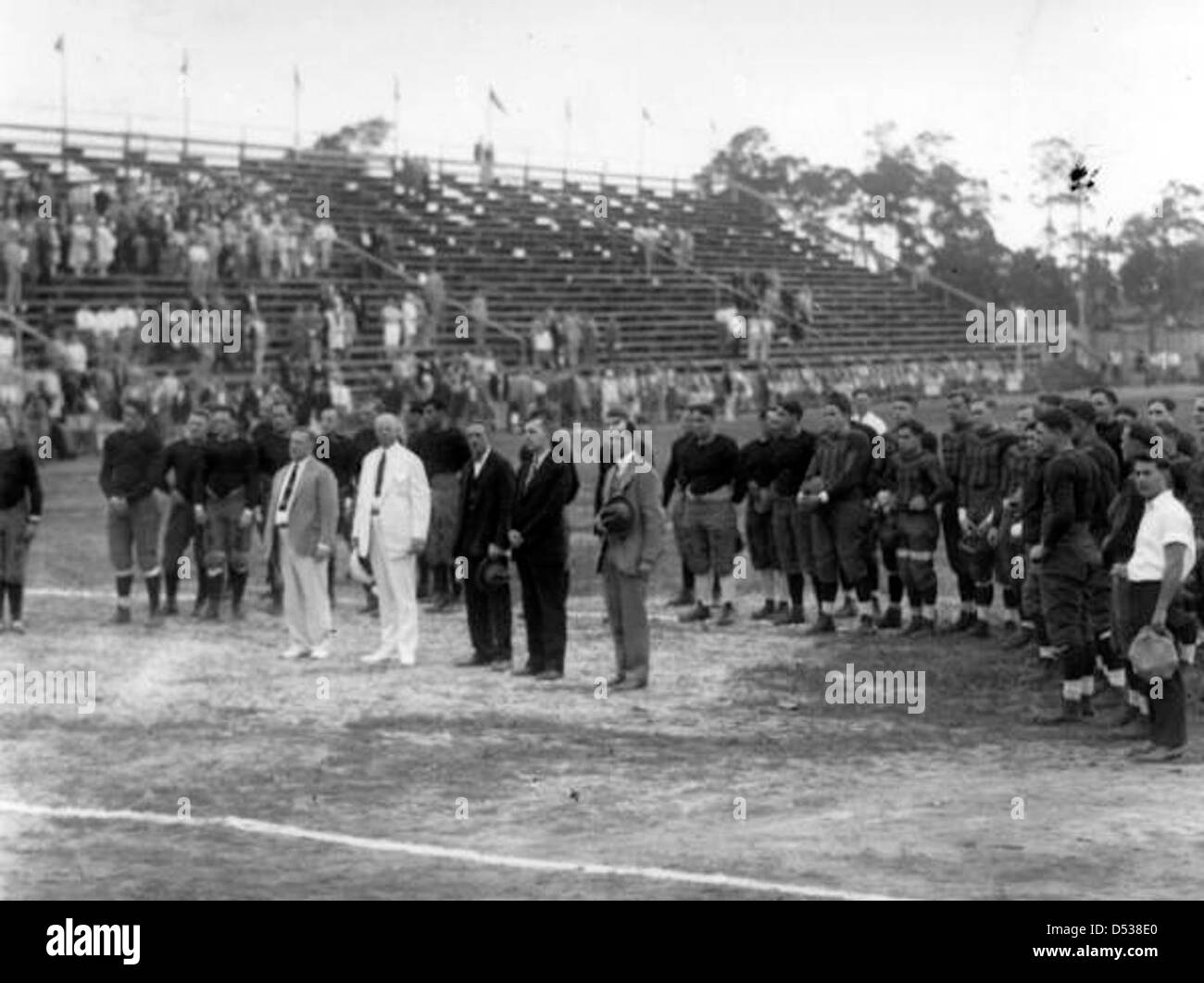 college-football-game-national-anthem-black-and-white-stock-photos