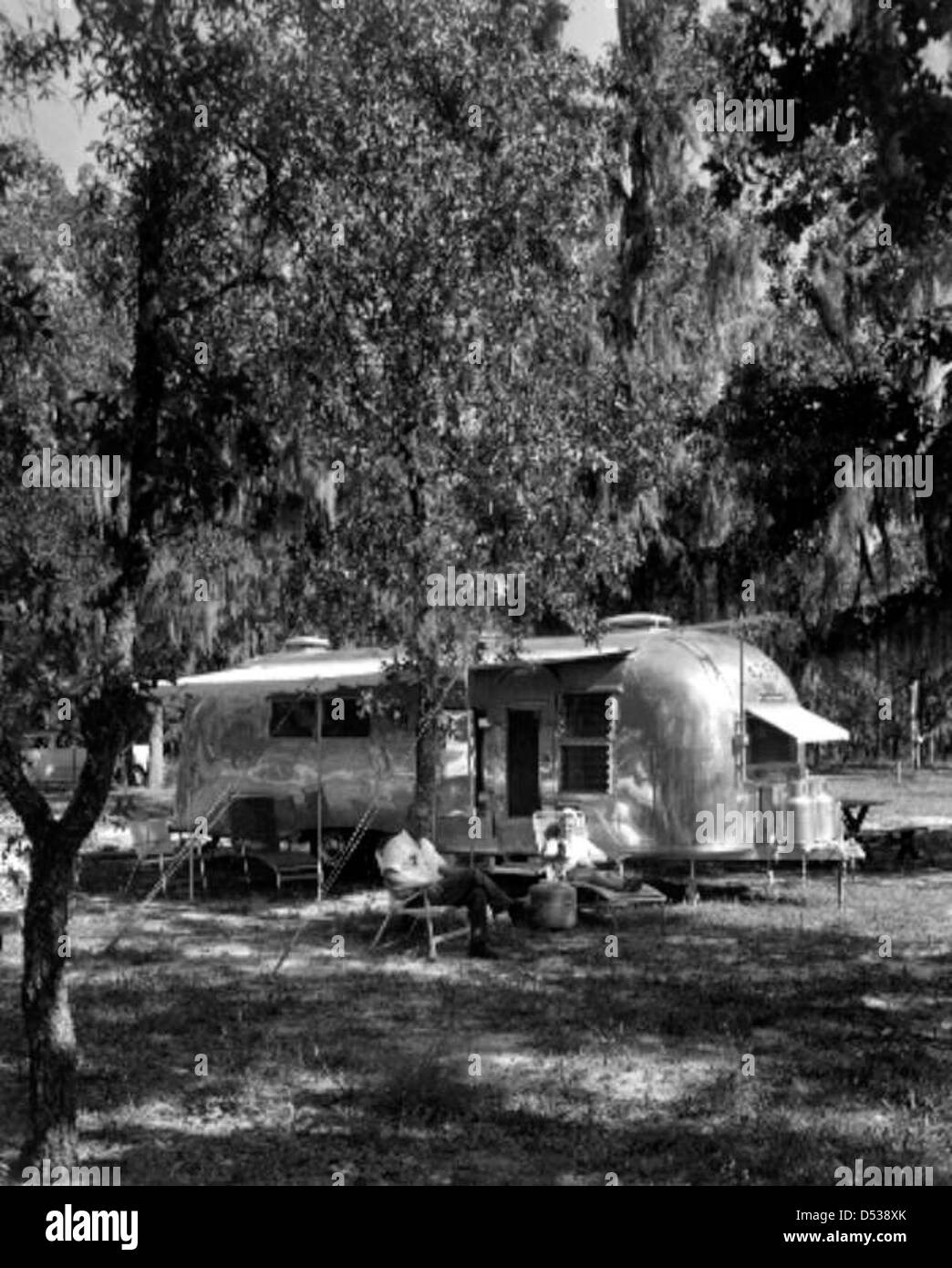 Mr and Mrs. Herbert Smith camp at Apalachicola National Forest: Leon County, Florida Stock Photo