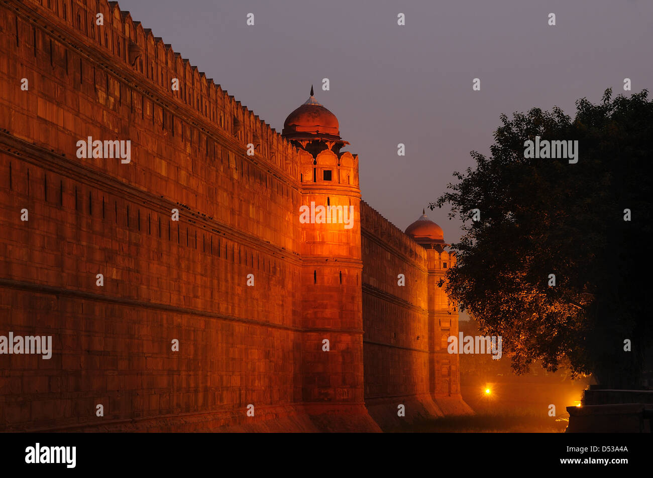 Red Fort, UNESCO World Heritage Site in Old Delhi Stock Photo