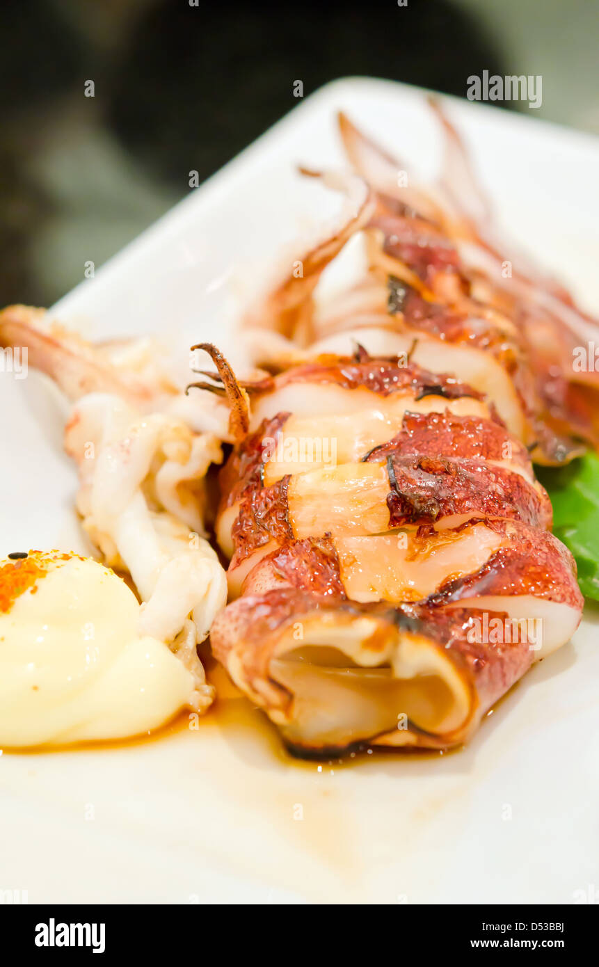 deep fried squid (ika teriyaki), Japanese food Stock Photo Alamy